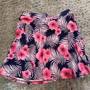 Victoria's Secret Pink and Navy Floral Skater Skirt
